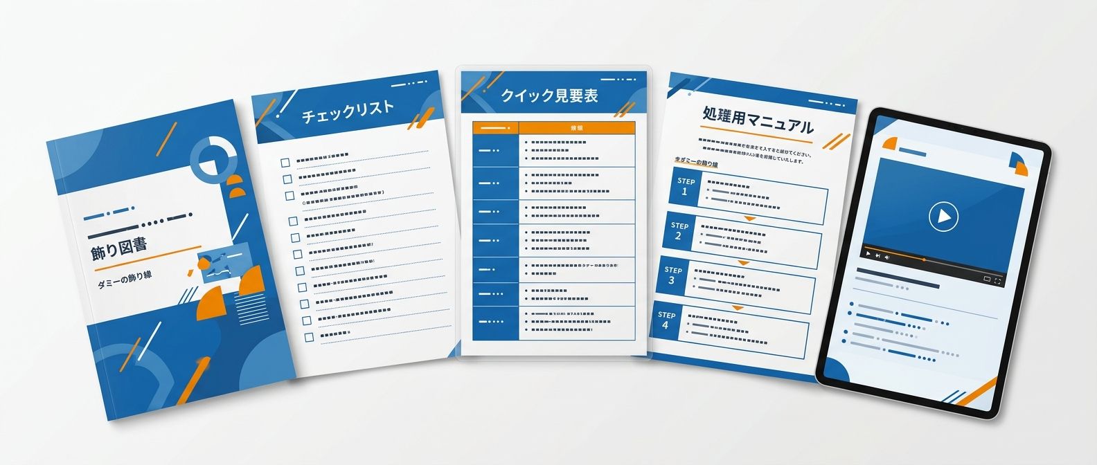 ［画像スロット］5大特典 表紙モックアップ集合（冊子・シート・早見表・手順書・動画）