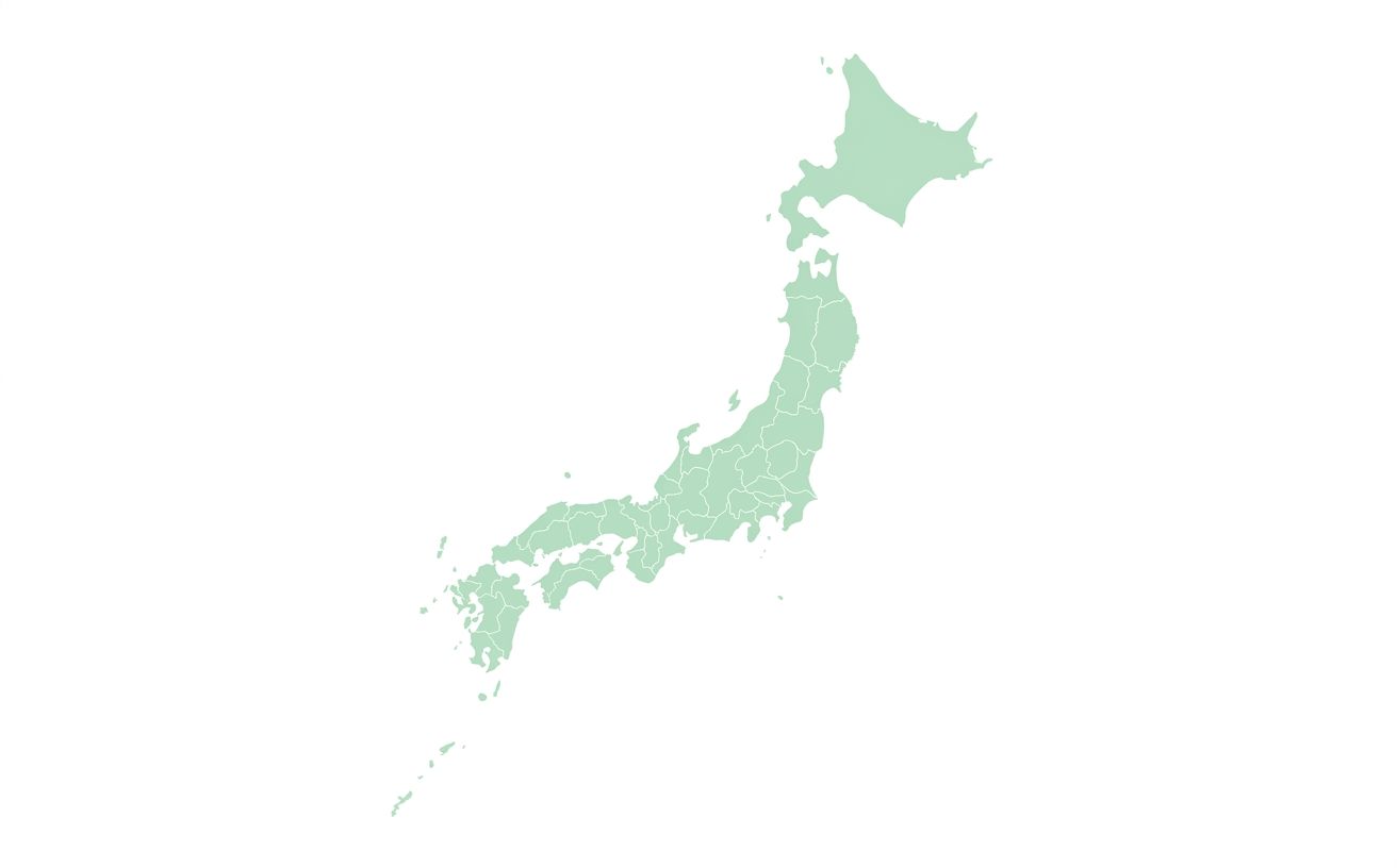 画像スロット日本地図（淡グリーン・フラット）