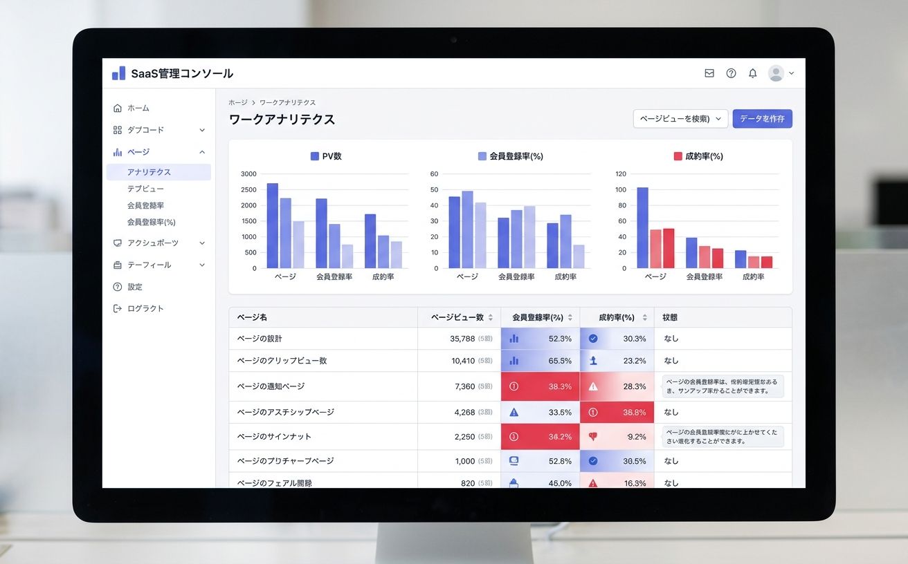 実管理画面スクショページ別・成約分析レポート